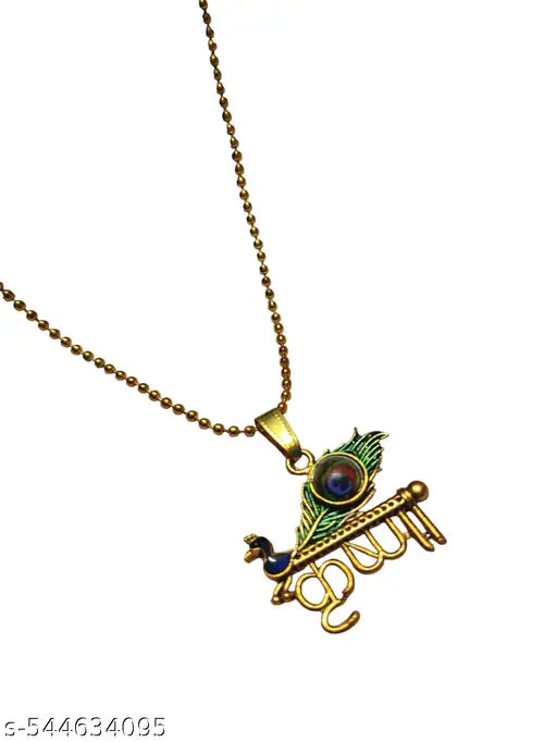 Spiritual Gold-Plated Lord Krishna Pendant & Chain