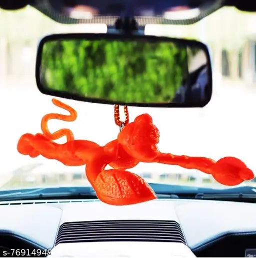 Idol Orange Flying Hanuman Ji Hanging Accessories for Car Rear View Mirror