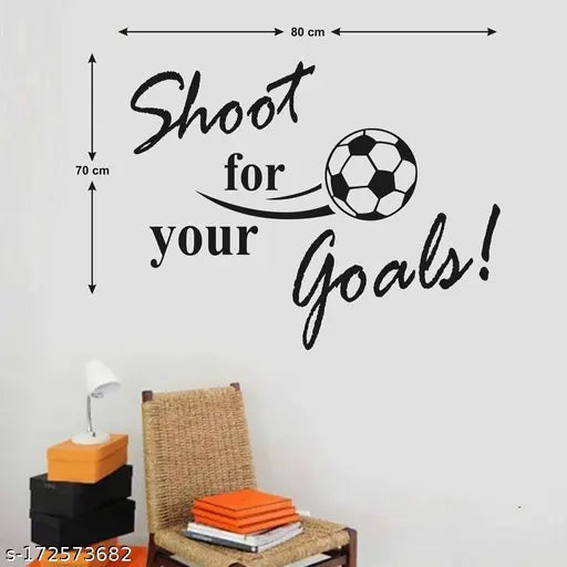 Wall Stickers Quote Sports Football Design Shoot for Your Goals