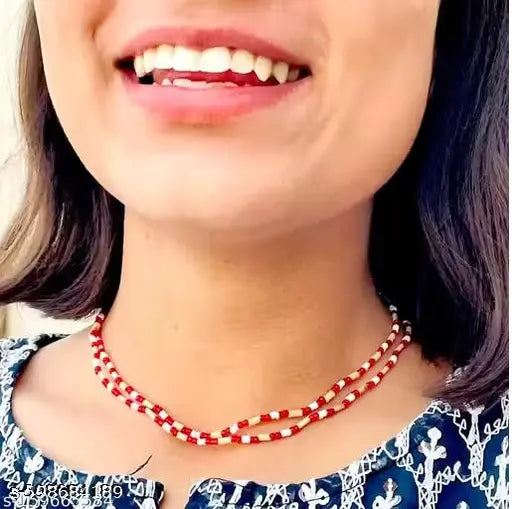 Designer Tulsii Mala 34" For Girls, Original tulsii Beads, From Vrindavan/Tulsii Kanthi Mala/Rosary Tulsii Neckless/ISKON Tulsii Kanthi/Vaishnav Tulsii Kanthi Mala. Original kanthi rudrakhsa tulsii mala puja jap 2Pcs