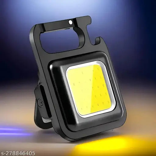 Keychain Flashlight with Bottle Opener, Magnetic Base and Folding Bracket Mini Flashlight 1000 Lumens Rechargeable LED Light Cool White with 4 Modes Multifunctional Pocket Light Multipurpose LED Keychain COB Rechargeable