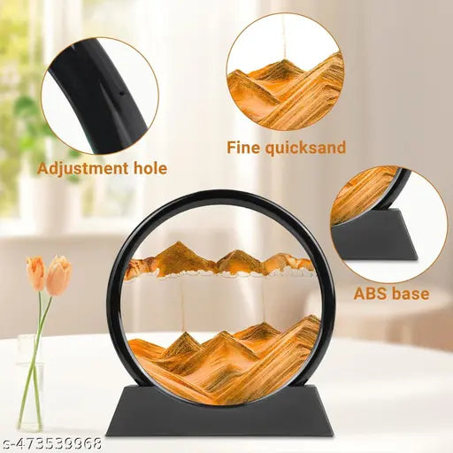Moving Sand Showpiece Art Picture Glass Liquid Painting 3D Natural Landscape Showpieces For Valentine Decor