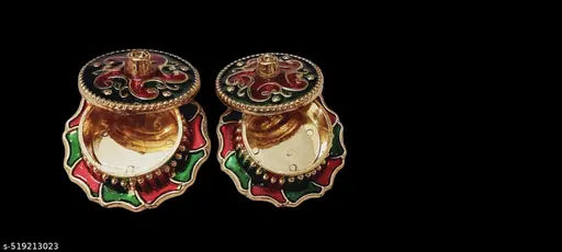 Kumkum small box Meenakari| Haldi Kumkum Pot/ Plastic Sindoor Pot for Pooja pack of 2