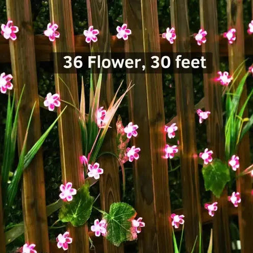 Pink LED Flower String Lights – 32 Feet Decorative Lights for Home, Garden & Festivals
