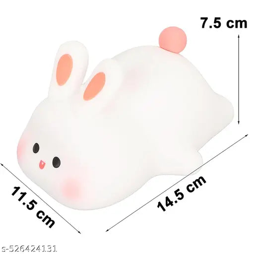 Kids Cute Little Rabbit Night Light Touch Siliconee Animal Night Lamp | Rechargeable LED Bedside Lamp for Children's Bedroom | Ideal Gift for Boys, Girls, Toddlers, and Nursery