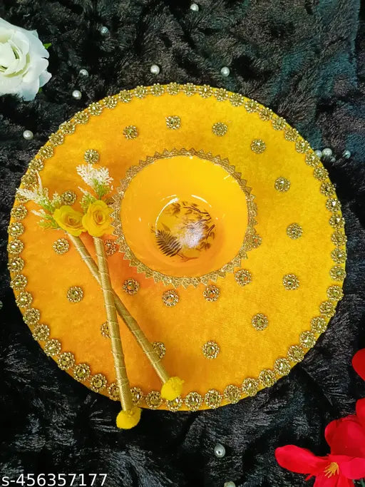 Wedding special Golden Star Haldi Platter H002