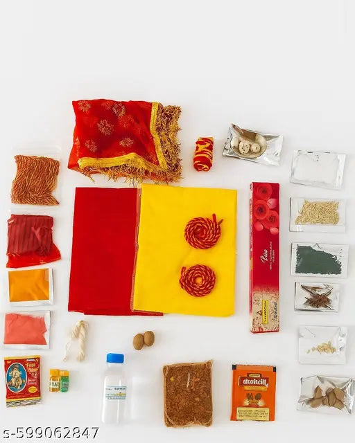 Navratri Puja Samagri Kit for  Navratri  Puja (45+ Items) with Detailed Puja Vidhi in Hindu  Pack of 1
