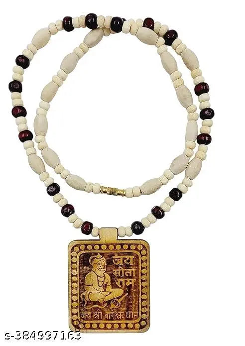 Tulsi Mala with Wooden Hanuman Ji Locket for Men & Women | Spiritual Prayer Beads