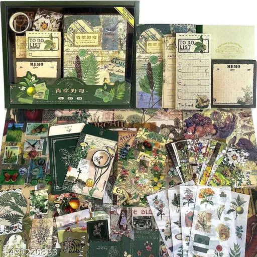 346 Pcs Vintage Aesthetic Wild Scrapbook Kit,Journal Supplies Kit, Stickers Theme, Scrapbook Kit  (DIY)