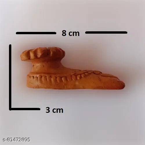 Small Size Terracotta (Clay) Home Temple Charan Paduka for Diwali | Festival Decoration And Your Home Temple Decoration Set of-2