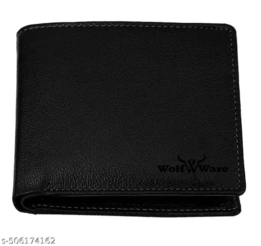 WOLFWARE RFID Protected 100% Genuine Leather Gift Hamper For Men | Leather Wallet For Men's | Wallets Branded | Wallets For Men (Lee-on Black) ,Leather wallet combo for men