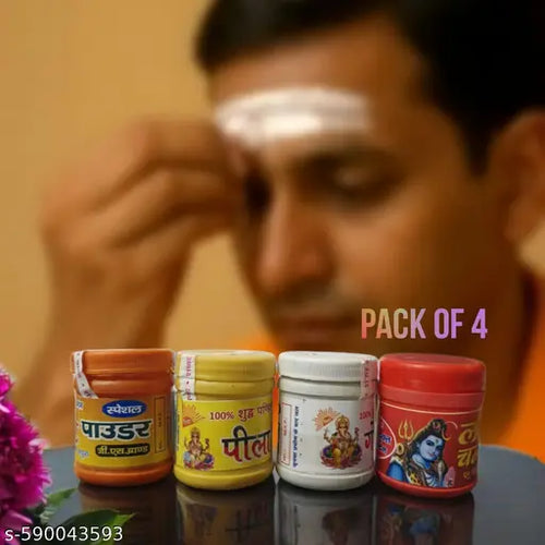 "Pavitra Puja Tilak Powder Combo – Lal Chandan, Peela, Gopi Aur Special Powder"