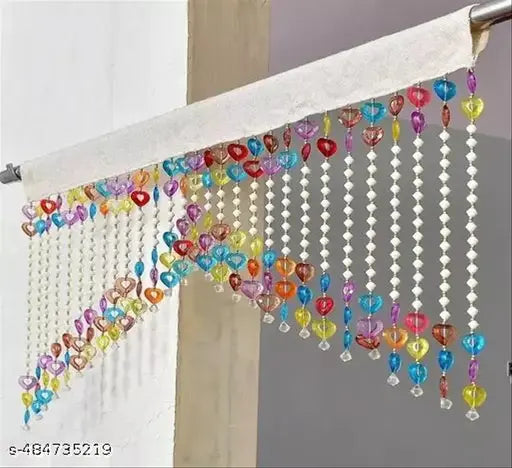 Heart Toran String Beads Traditional Wall Hanging Curtain | Fancy Hanging Curtains | Set of 1 PCS