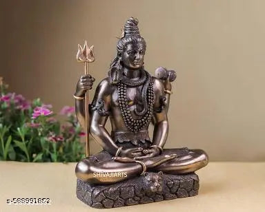 Shiva Statue, 21 CM Bonded Bronze Meditating Lord Shiva Idol, Shiv, Siva, Adiyogi. Hindu god of Yoga,Dance,Arts,Meditation,Time & Destruction.