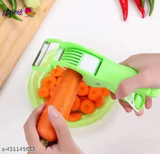 2 In 1 Veg Sharp Stainless Steel 5 Blade Cutter with Peeler for Kitchen Slicer and Peeler with Smart Locking System Vegetable & Fruit Grater & Slicer (PACK OF 1)(MULTICOLOR)
