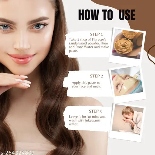 Florecer Sandalwood Powder | Sandalwood Powder For Face Pack| Sandalwood Powder For Face | Sandalwood Powder For Skin | All Skin Types | Organic | Chandan Powder | Chandan Powder For Face Pack-100 Grams