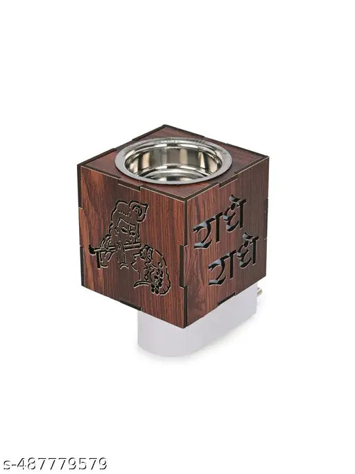 Afast Radhe Krishna Incense Holder for Kapur Burnig and Fragrance Your Room, 7.5 X 7.5 X 11 CM, Brown