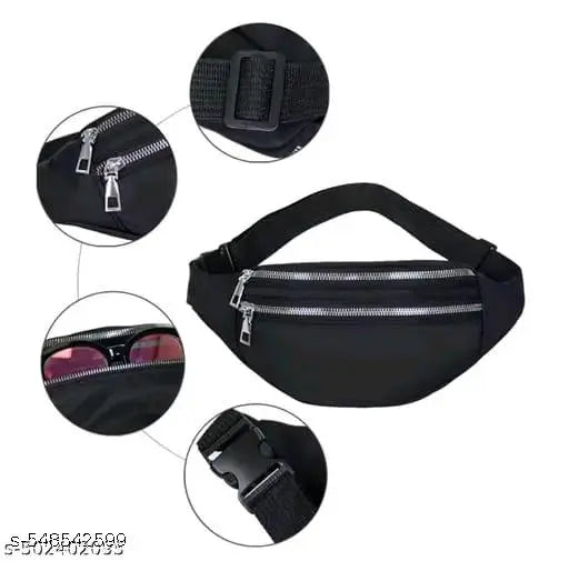 Buy mens and boys trendy black belt and get  two fold album wallet , wired handfree and side bag travel bag free