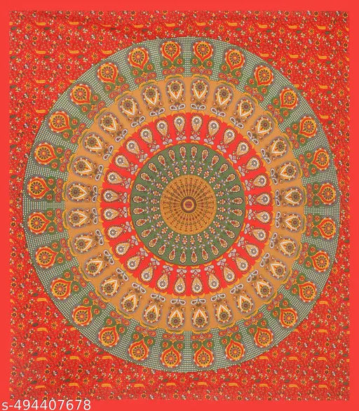 100% Cotton Rajasthani Jaipuri Double bed Size #Bedsheets Set of 1 Double #Bedsheets with 2 Pillow Covers (Multicolour)