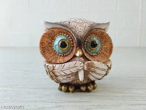 Decorative Owl Showpiece with Musical Instrument | Resin Figurine for Home, Office & Tabletop Décor | Unique Gift Item