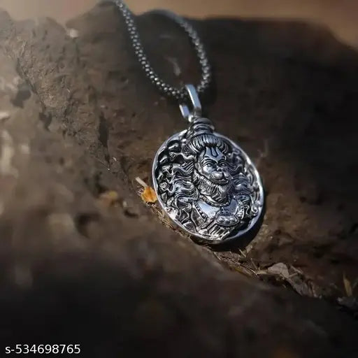 Sacred Bajrangbali Hanuman Pendant | Metal Chain Necklace for Spiritual Protection