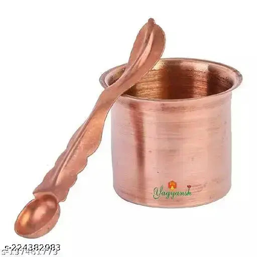Copper Panchpatra Panch Patra with Achmani Pali