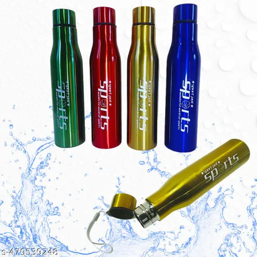 Golden Stainless Steel Sports Bottle - 1 Litre, Stylish & Lightweight Design