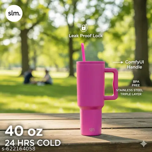 Tumbler with lid and Straw 1200ML Cup Stainless Steel Vacuum Insulated Tumbler for Water, Iced Tea or Coffee 1.2L Office Gym Traveling