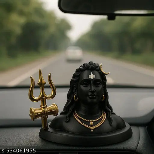 Adiyogi with Trishul for Car Dashboard