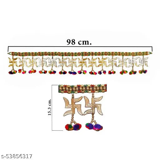 Ecommall Toran for Main Door torans toranalu, gate ki bandarwal, door hanging Mandir, Entrance Door toran decoration (3 Ft, 36" Inch.)