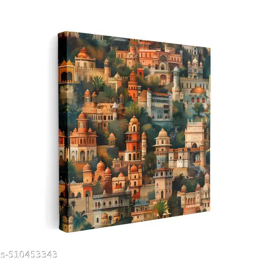 Indianara Indian Traditional Canvas Art Painting for Living | Bedroom | Pooja Room | Hotel Canvas 20 inch x 20 inch Painting