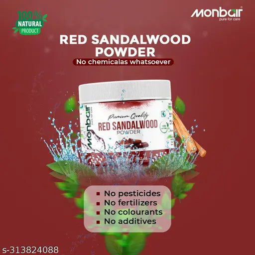 MONBAIR Premium Quality Organic Red Sandalwood  Powder combo, 200 Grams