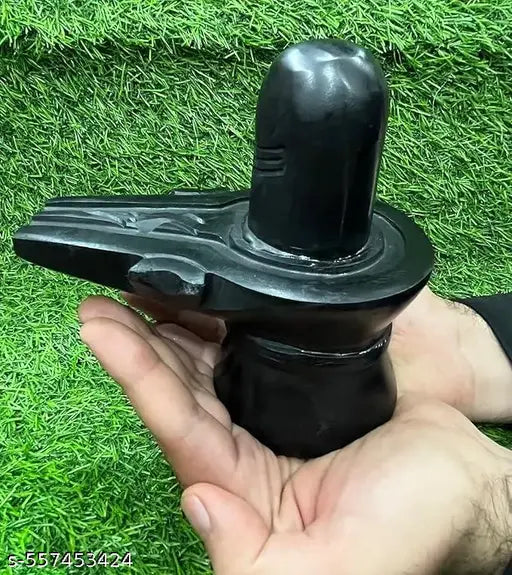 4 inch Marble Shivlinga Idol Black 400gram Marbel Shivling