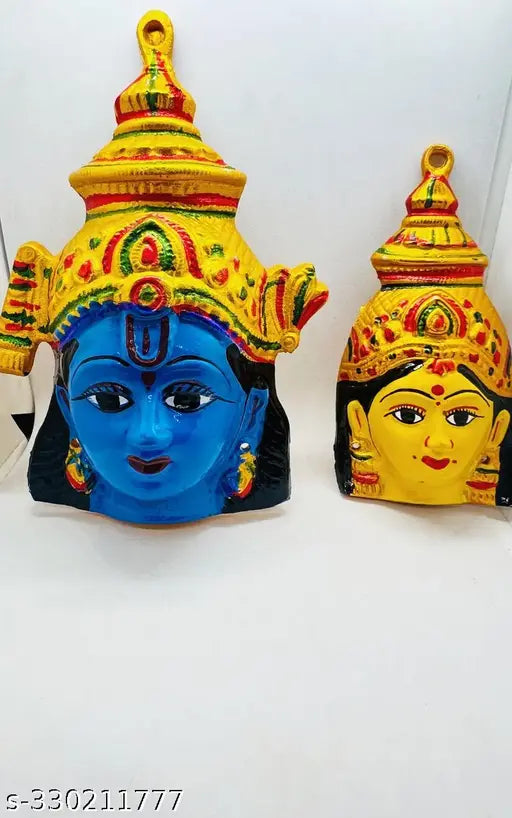 Pack Of 2 Aashirwad Collection Laxmi Narayan Face- Lakshmi Narayan Face- Laxmi Face- Vishnu Face
