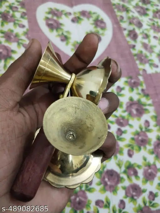 Trisha 1 pcs ,(size.00.No,)BRASS DHOOP DANI & INCENSE HOLDER WITH WOODEN HANDLE (Size No. 3))