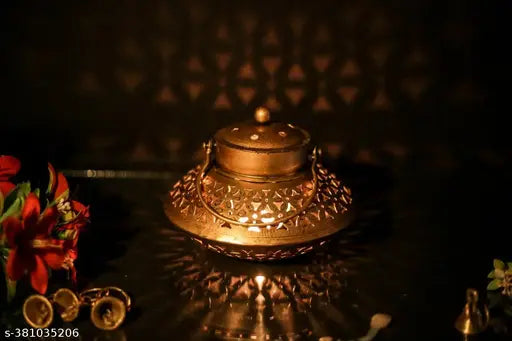 THE CREATIVE CRAFTS STORE DEGCHI STYLE DHOOP HANDI INCHASE HOLDER CANDLE STAND