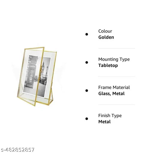 Luxury Brass & Glass Photo Frame Unique Design High Quality Brass Frame For Home & Office Table Decoration Best For Gifting  Home Decorative BLUE RIBBON CORPORATION