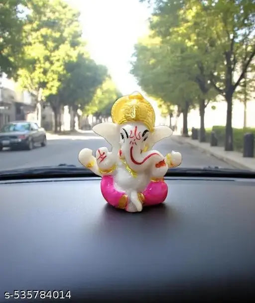 Pavitra Paridhan Ganesha Idol for Car Dashboard, Home Decor, Office Desk, Showpiece Gift - Car Dashboard Accessories Idols - Festival Gift | 2.5 x 2.5 Inch