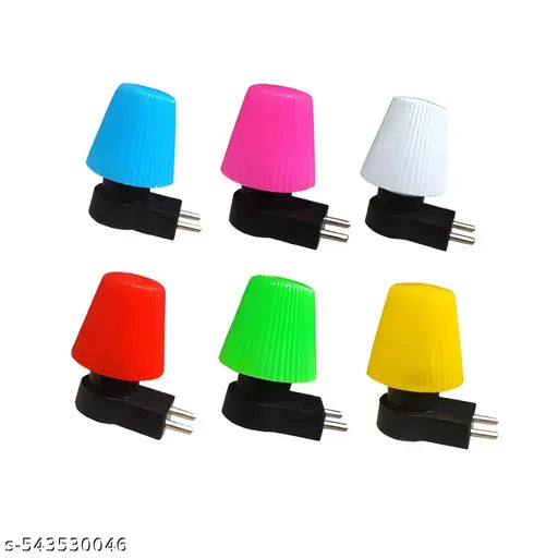 Umbrella Shape Night Lamp 0.5W Home Decor Room Light For Bedroom With 2 Pin Jack (Set of -6)