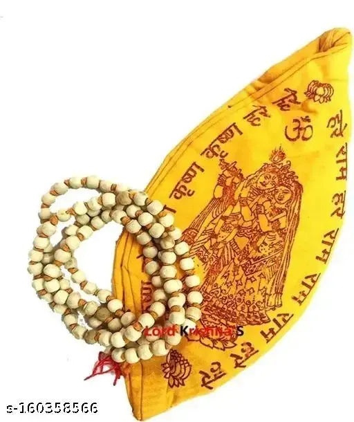 Bachapan Tulsi Japa Mala Original 108 Beads Pure Tulsi Jap Mala for Mantra Jaap with Goumukhi Jaap Bag (Pack of 1)