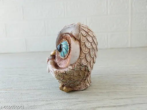 Decorative Owl Showpiece with Musical Instrument | Resin Figurine for Home, Office & Tabletop Décor | Unique Gift Item