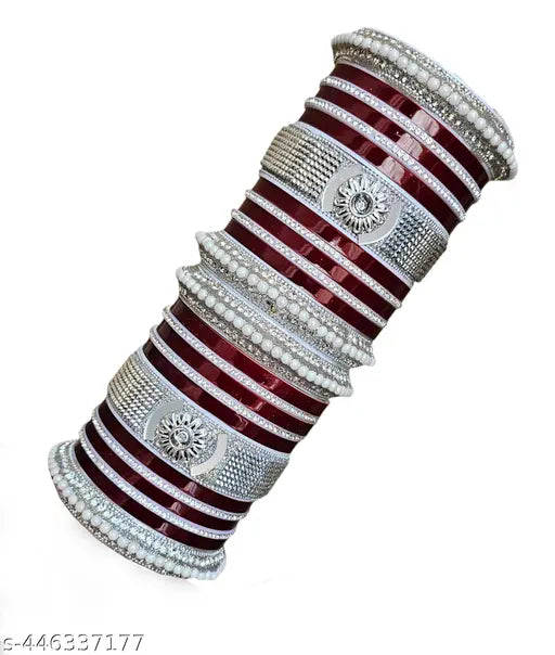 Great Quality Designer Chooda Elegant Bridal Chooda/Chuda Set For Women & Grils Mehpriye Bangles Kada/Punjabi Choora/Punjabi Chuda/Bridal Chuda Bangles/Kadas Set For Women's Bangles Kada Set | Punjabi Choora Set | Traditional Bangles For Women | Women's K