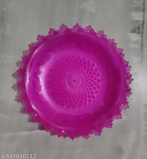 Clear Pink Colour Plastic Decorative Hanging Jhumar Plate 8 inch (2 Pcs)