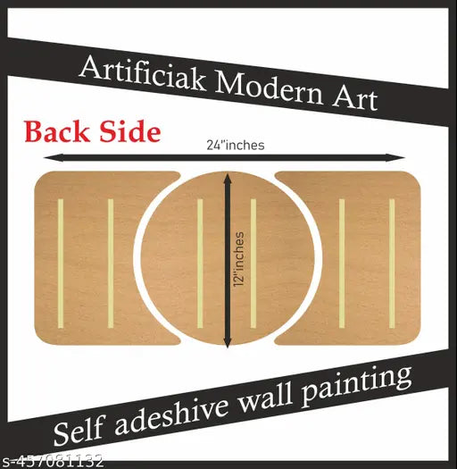 B-art Nature art Large Sparkle Glossy Round Large Painting Digital Reprint 12 inch x 24 inch Painting  (With out Frame) BA-LP-01