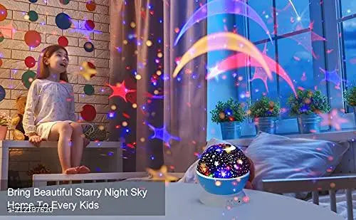 star lights Beautiful Sky Star Master 360 degree Rotating Night Projector Light / rotating Bulb with 9 modes for Kids With Night Table Lamp for Indoor Decoration During Festivals Christmas ( USB Power cable Included)