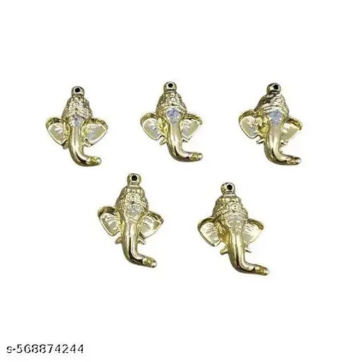 3D Ganeshji Decorative Charms  for pooja thali decoration festival decoration - 12 pcs(White)