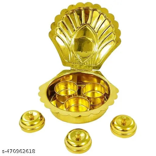 Brass Kumkum Holder HOLDER , Sindoor   with Lid