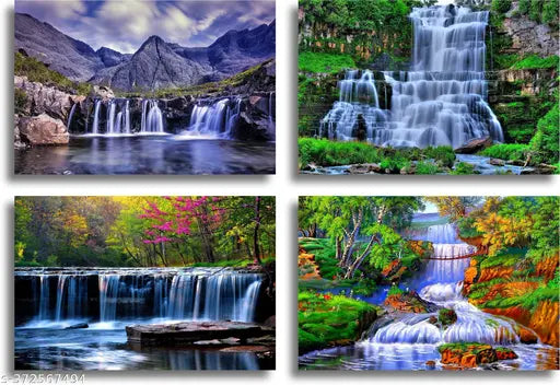 DK RAM Natural Waterfall Poster for Livingroom Home Wall Decor (Size 12x18 Inch)s4