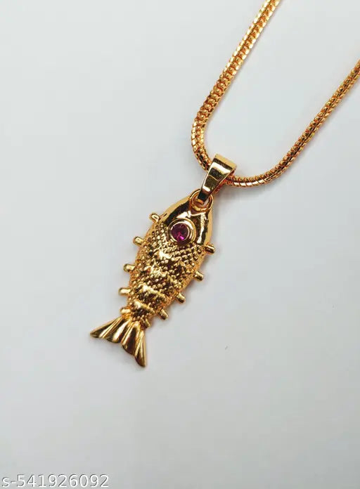 Elegant Gold Micro Plated Fish Pandent Chain for Women – Lightweight & Stylish