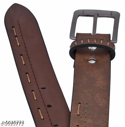 Attractive Men Brown Synthetic Belts